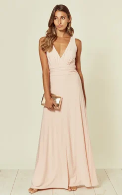 Lana Whipped Peach Maxi Bridesmaid Dress