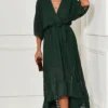 Forest Green Plunge Maxi Dress