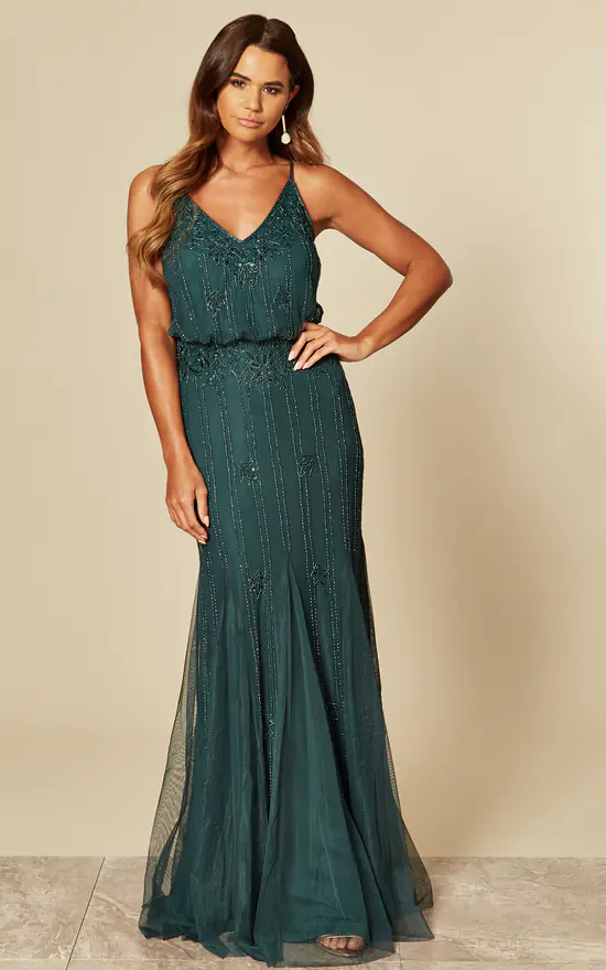 Keeva Maxi Bridesmaids Wedding Dress (Dark Green)