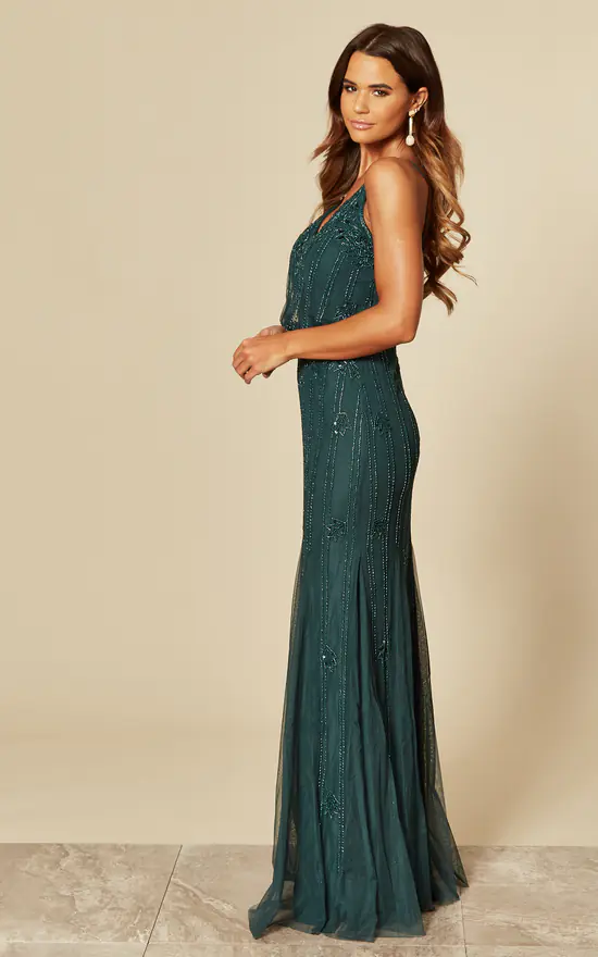 Keeva Maxi Bridesmaids Wedding Dress (Dark Green) - Image 3