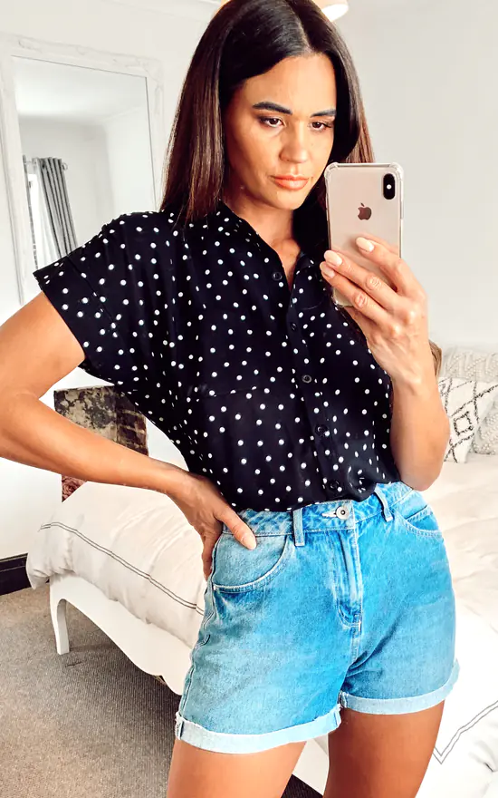 Black Blouse With Polka Dots - Image 4