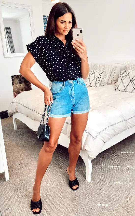 Black Blouse With Polka Dots - Image 3