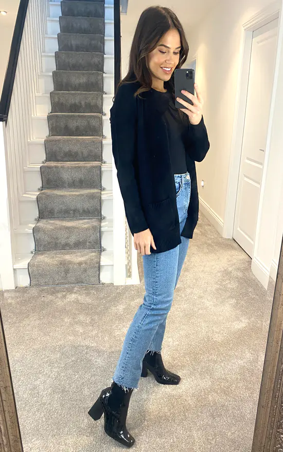 ONLY Knitted Cardigan With Pockets In Black - Image 3