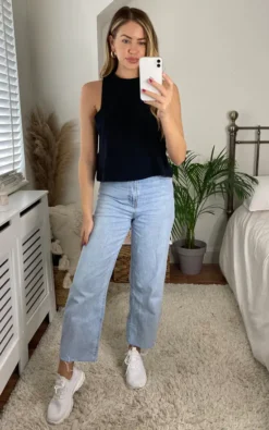 Noisy May Cropped Tank Top In Black