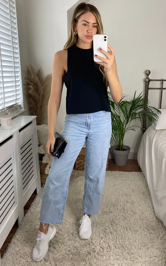 Noisy May Cropped Tank Top In Black - Image 4