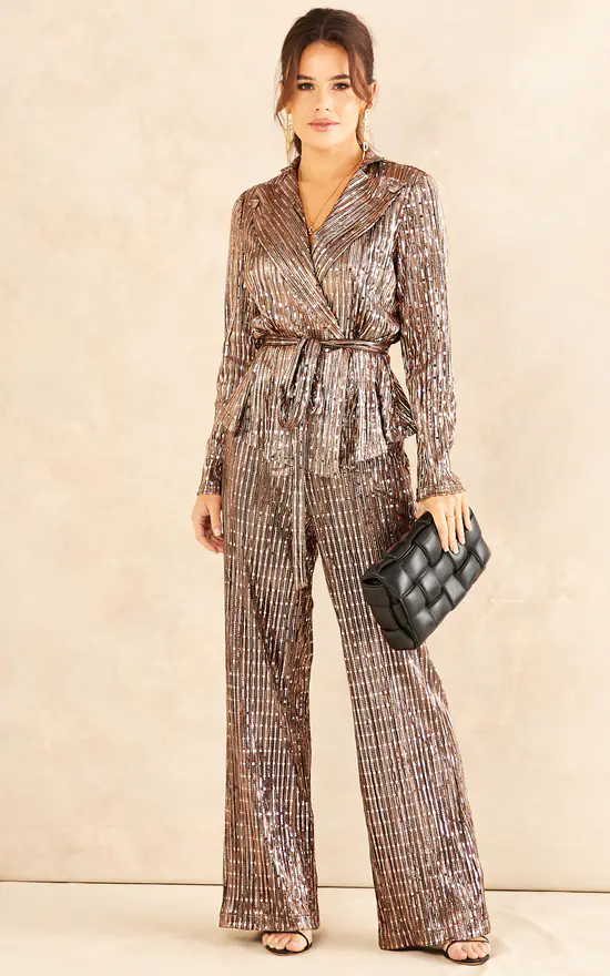 Traffic People Bronze Sequin Colby Jacket - Image 2