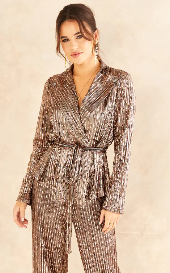 Traffic People Bronze Sequin Colby Jacket