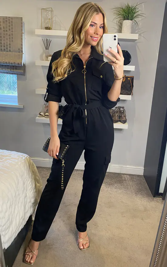 Military Boiler Suit In Black - Image 2