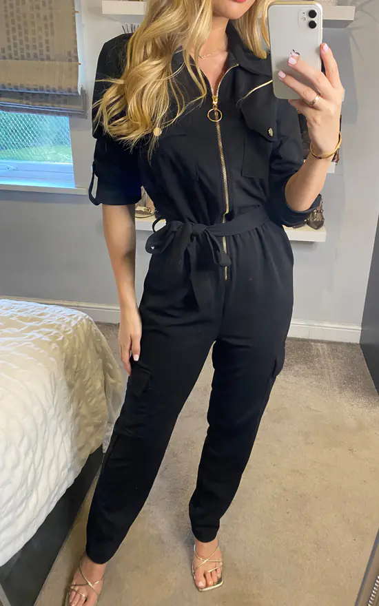 Military Boiler Suit In Black - Image 3