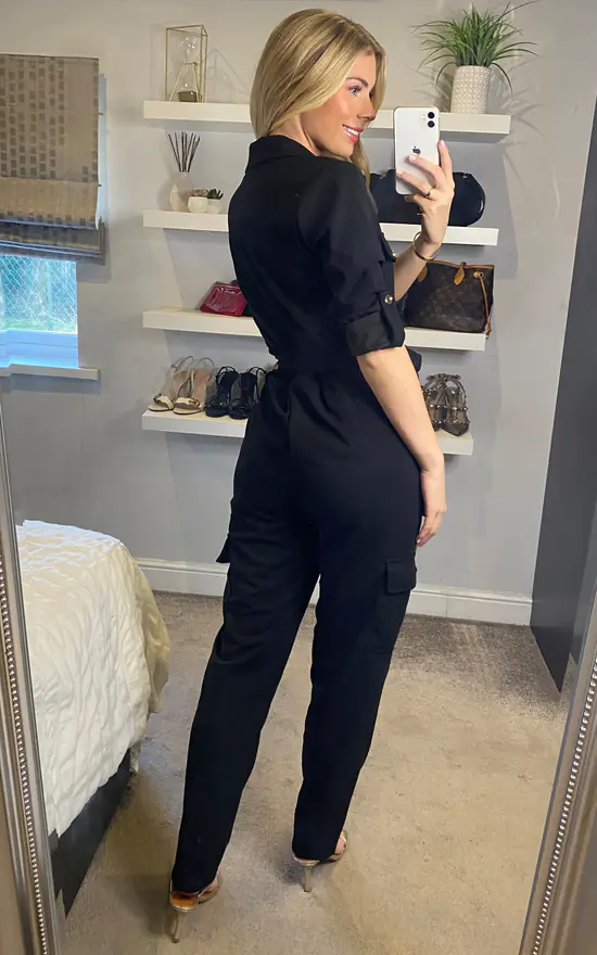 Military Boiler Suit In Black - Image 4