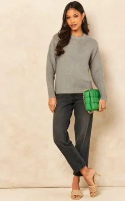 JJXX Knitted Long Sleeve Top In Grey