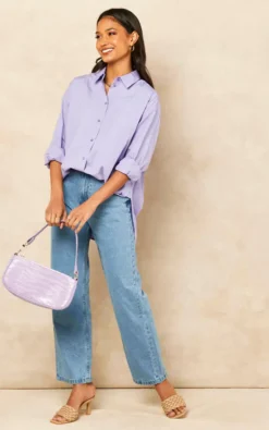 JJXX Relaxed Fit Poplin Shirt In Violet