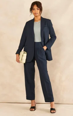 JJXX Double Breasted Blazer In Navy