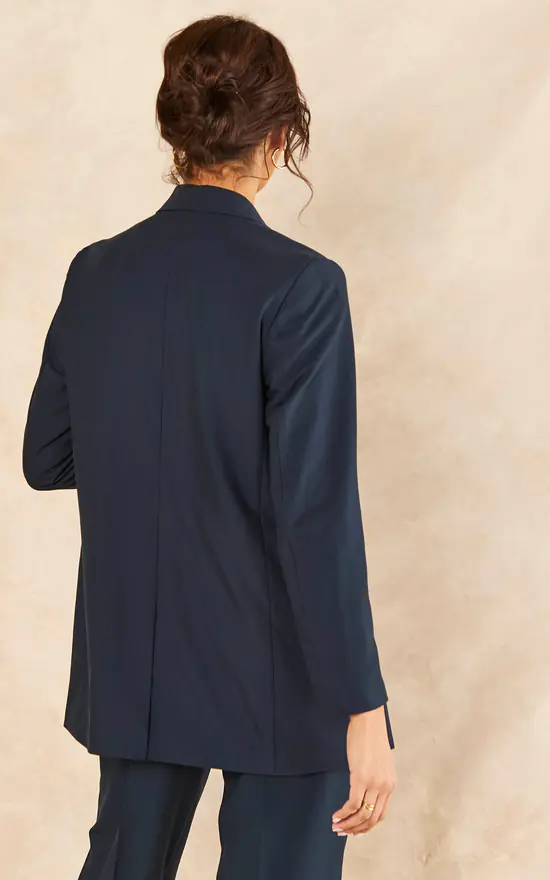 JJXX Double Breasted Blazer In Navy - Image 4