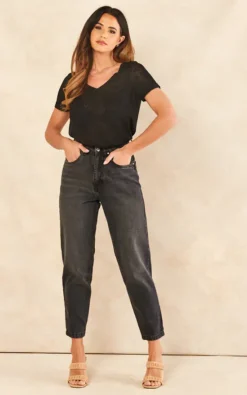 Object V Neck T Shirt With Pocket In Black