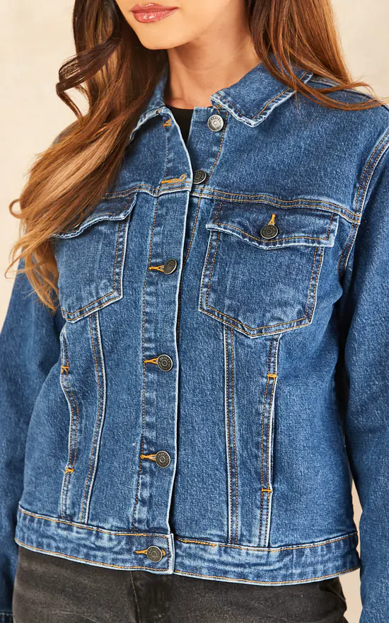 Object Denim Jacket In Medium Blue - Image 3