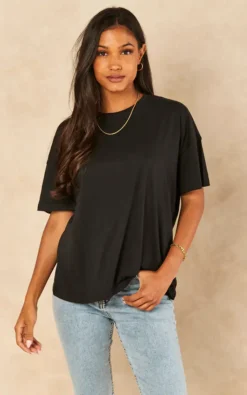 Noisy May Short Sleeve Oversized T Shirt In Black