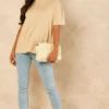 Noisy May Short Sleeve Oversized T Shirt In Cream