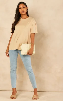 Noisy May Short Sleeve Oversized T Shirt In Cream