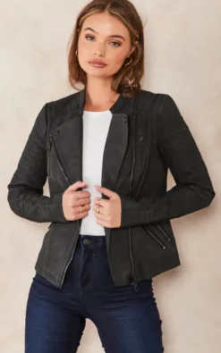 ONLY Black Faux Leather Biker