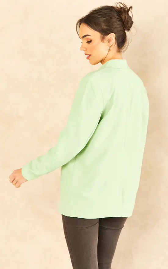 Noisy May Classic Blazer In Sage Green - Image 4