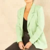 Noisy May Classic Blazer In Sage Green