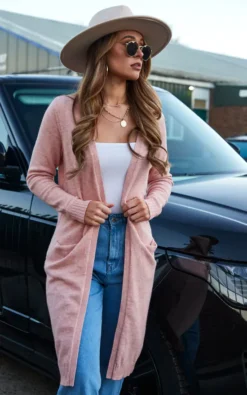 Vila Pink Long Sleeve Knit Cardigan