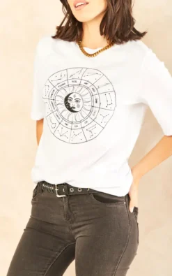 Noisy May Moon And Sun T Shirt In White