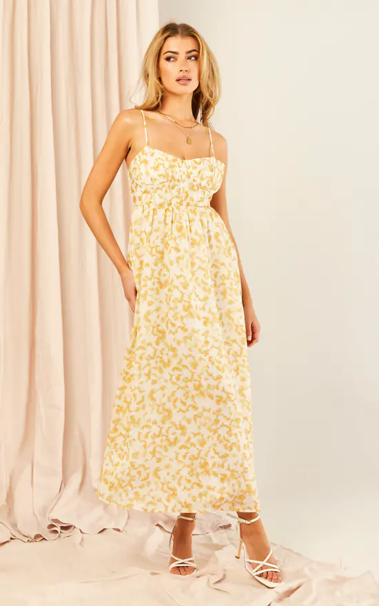 Bardot Cami Midi Dress In Abstract Print