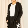 Black Hooded Star Cardigan