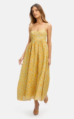 Bardot Midi Cami Dress In Animal Abstract Print