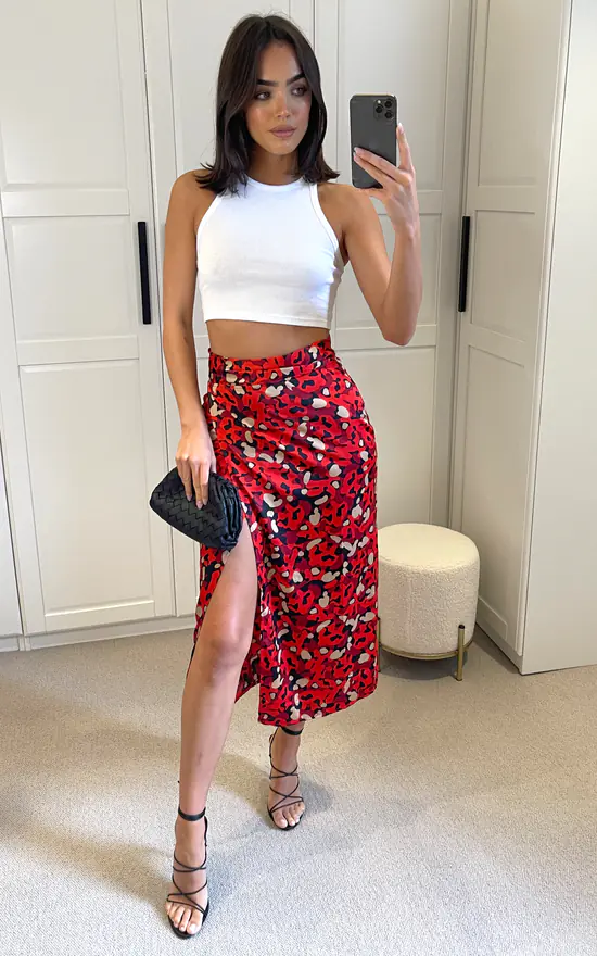 Multicolour Print Midi Wrap Skirt - Image 2