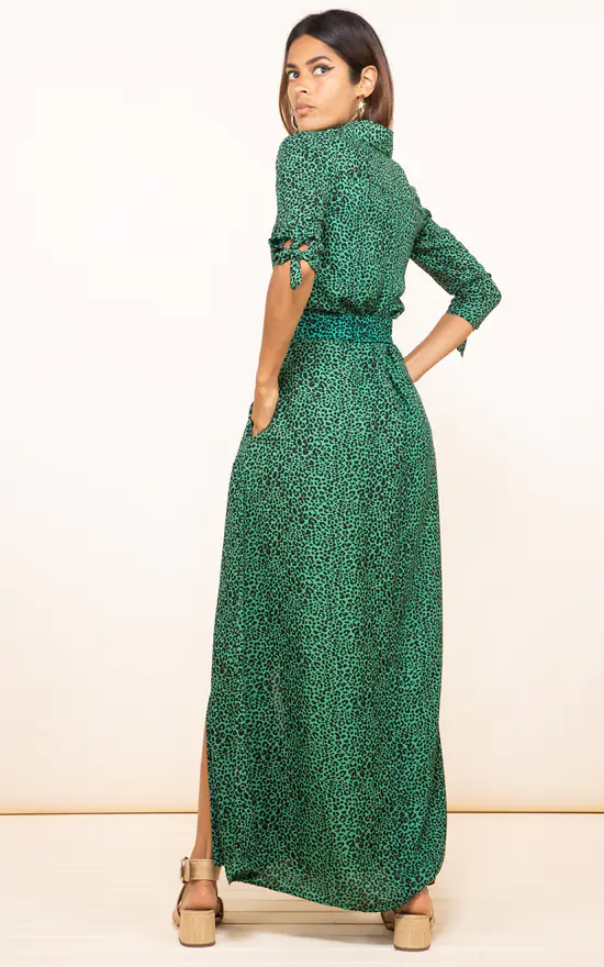 Dove Dress In Green Leopard - Image 2