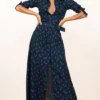 Dove Dress In Navy Cactus