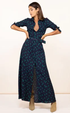Dove Dress In Navy Cactus