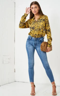 Yellow Leopard Print Shirt