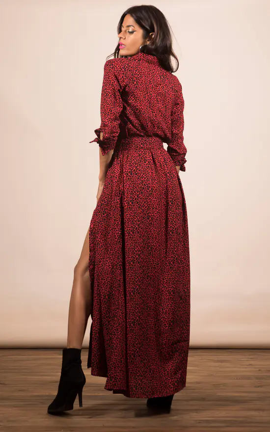 Dove Dress In Red Leopard - Image 3