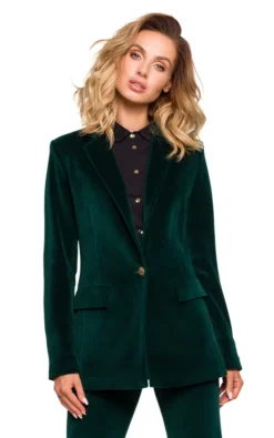 Velvet Classic Jacket In Green