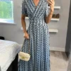 Genesis Wrap Front Maxi Dress, Light Blue